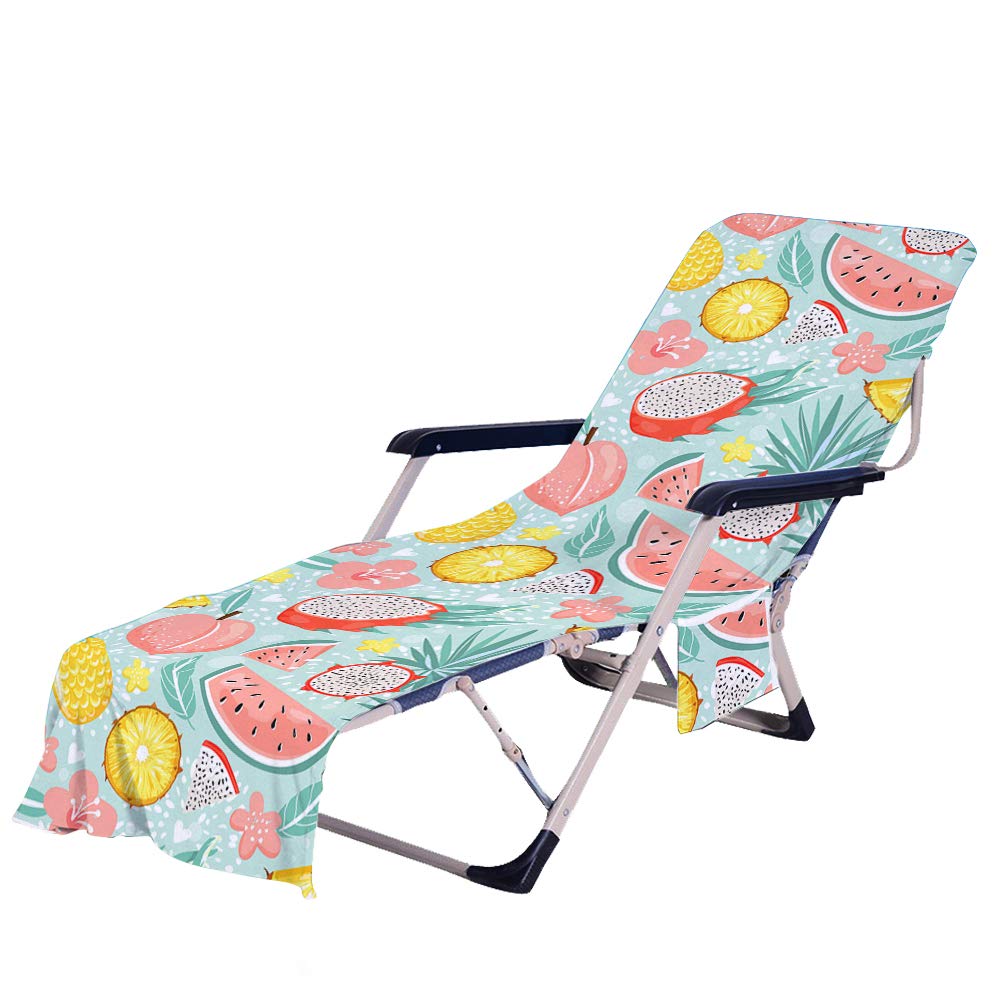 Fansu Toalla De Microfibra Para Tumbona De Playa, Cubierta De La Silla De La Calesa Con Bolsillos Múltiples/Ligero/Ultra Absorbente, Toalla De Viaje, Toalla De Baño (75 X210 Cm,Durazno