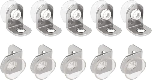 Soporte de montaje de 0.59 x 0.51 pulgadas (largo x ancho) Soporte de estante de vidrio - Paquete de 30 - Bueno para estantes de vidrio - Soportes