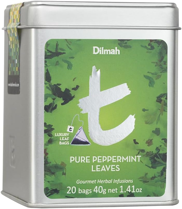 T SERIES PURE PEPPERMINT LEAVES TIN CADDY 20 BAGS