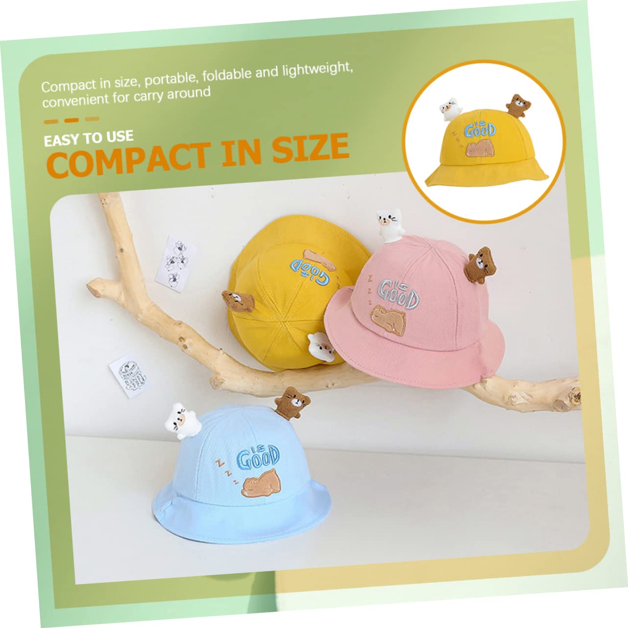 BESPORTBLE Sombrero de Sol de Dibujos Animados con Ancha Gorro Niñas Protección UV Actividades Aire y Camping
