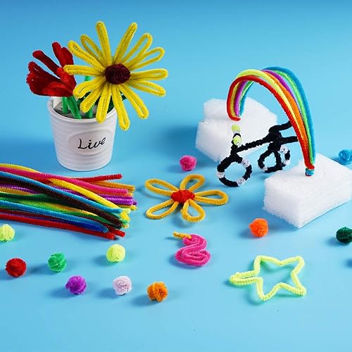 Miniatura 5 de Limpiapipas, 1600 piezas de limpieza de pipas para manualidades, suministros para manualidades en 32 colores, tallos de felpilla para el hogar y la
