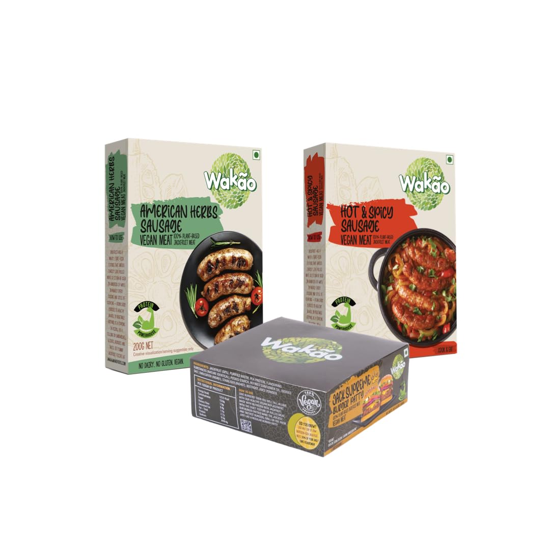 See full amazon price history chart for Wakao Combo Pack of 3 American Herbs Sausage, Hot & Spicy Sausage & Jack Supreme Burger Patty Vegan Meat (100% Plant Based Rich Source of Fibre) Heat and Eat - 800g Wakao Combo Pack of 3 American Herbs Sausage, Hot & Spicy Sausage & Jack Supreme Burger Patty Vegan Meat (100% Plant Based Rich Source of Fibre) Heat and Eat - 800g (B0C94Q7R62) Amazon Price History, Amazon Price Tracker