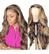 WOWQUEEN Ombre Lace Front Wig Human Hair 4/27 Highlight Honey Blonde 13x4 HD Transparent Lace Fro...