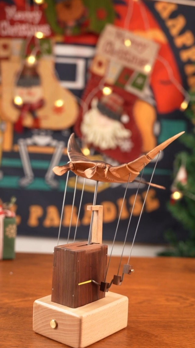 3D Wooden Bionic Manta Rays Dynamic Model, Mechanical Manta Ray