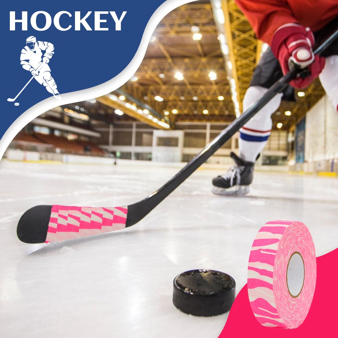 NHQ Cinta de Hockey,Cinta de Palo de Hockey,Cinta Adhesiva de Camuflaje para Raquetas de Tenis,Cinta Antideslizante y Autoadhesiva para Hockey Sobre Hierba,2,5 Cm*25 M