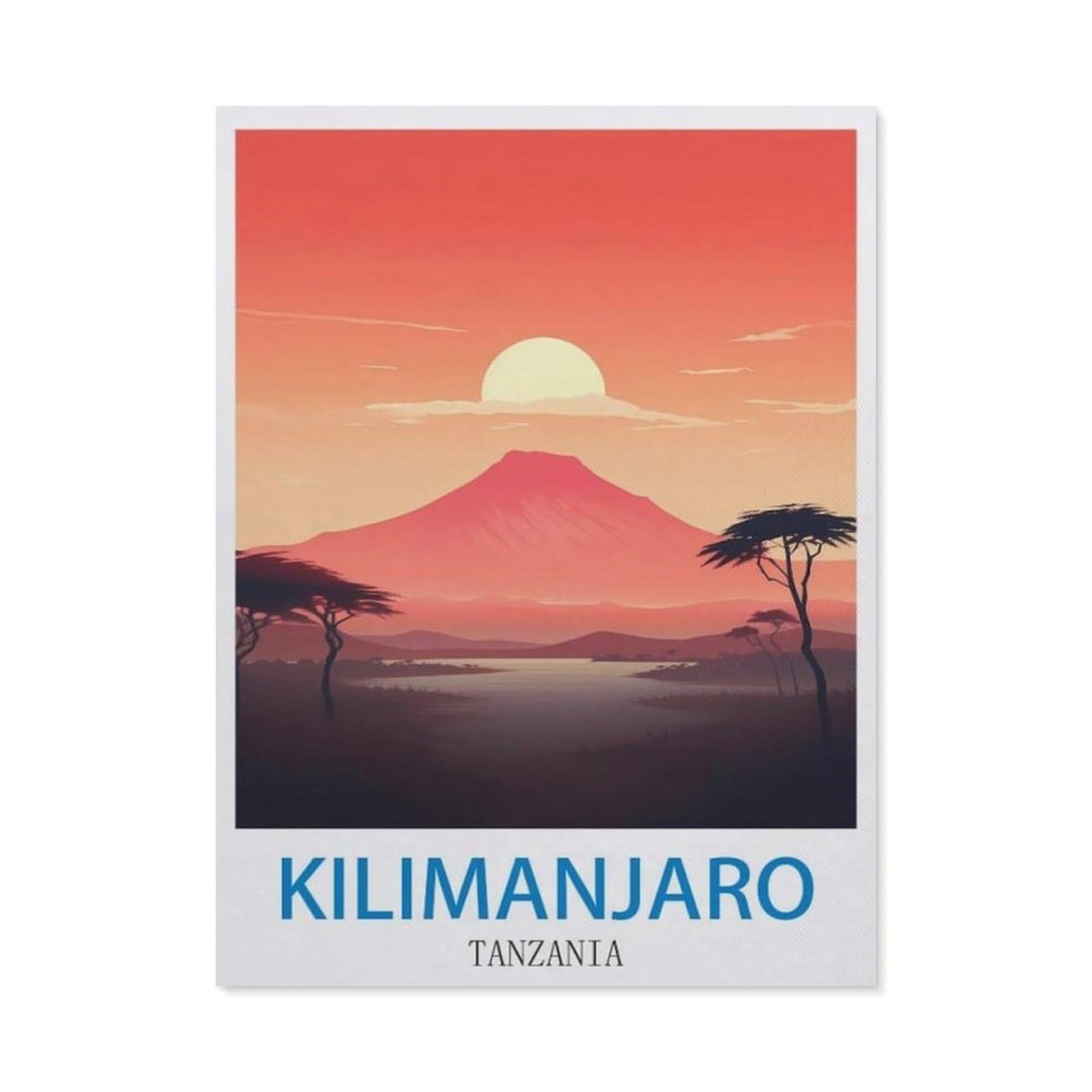 BEAYODKP 5D DIY Diamond Painting，Kilimanjaro Tanzania，Art Living Room Wall Decoration Gift（50 x 60 cm/19.68 x 23.62 inches）-CO67