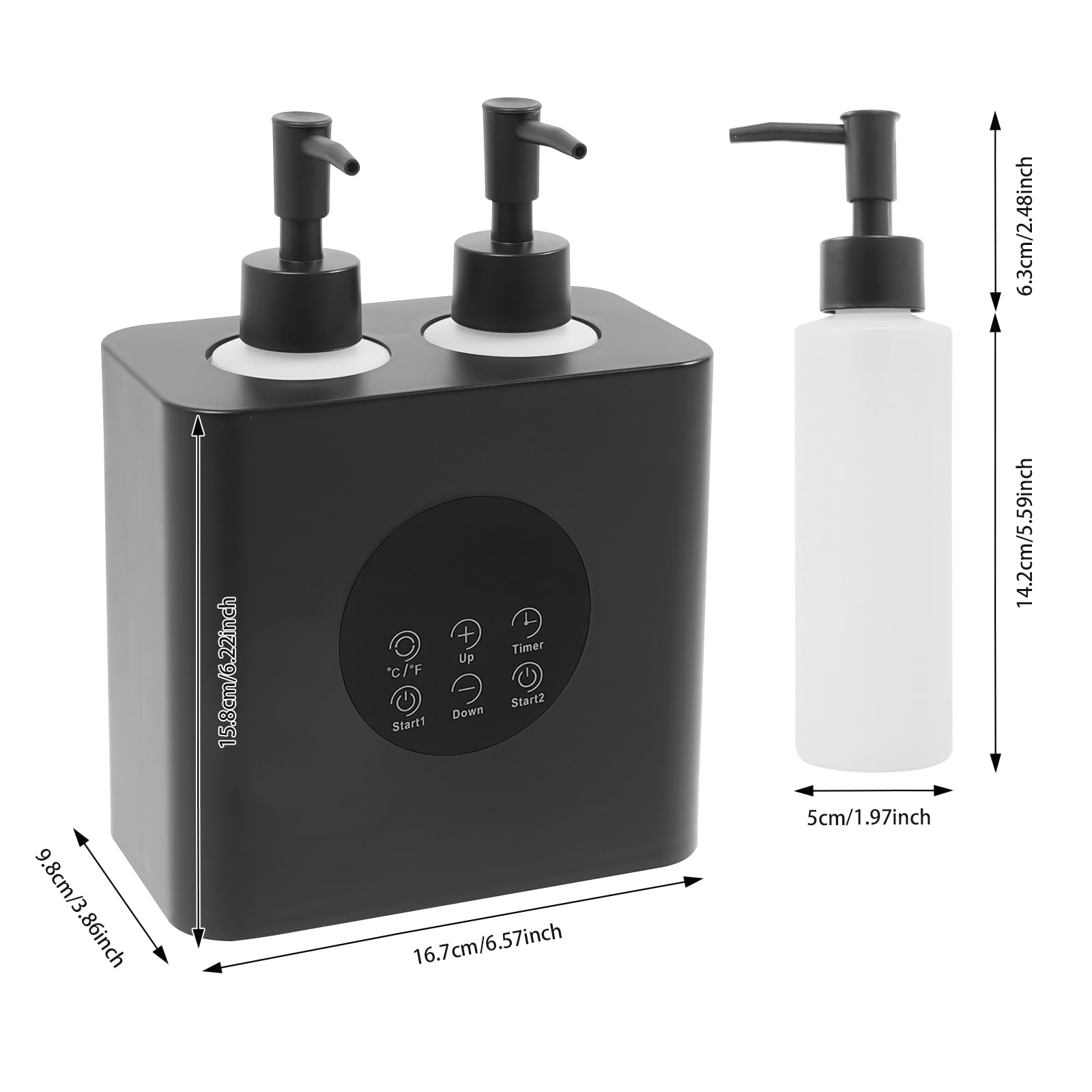 Massageölwärmer 30-65℃ Zeiteinstellung LED-Anzeige 4 Flaschen Salon Spa Schwarz