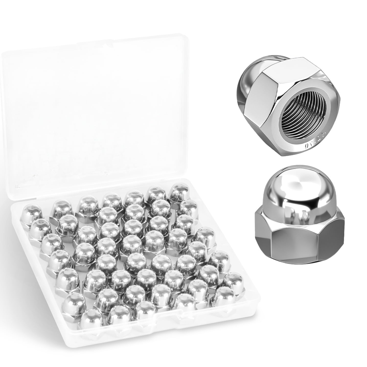 Hmevsafinect #10-24 Acorn Cap Nuts, 304 Stainless Steel 18-8 Acorn Cap Nuts, 20pcs (20, #10-24)