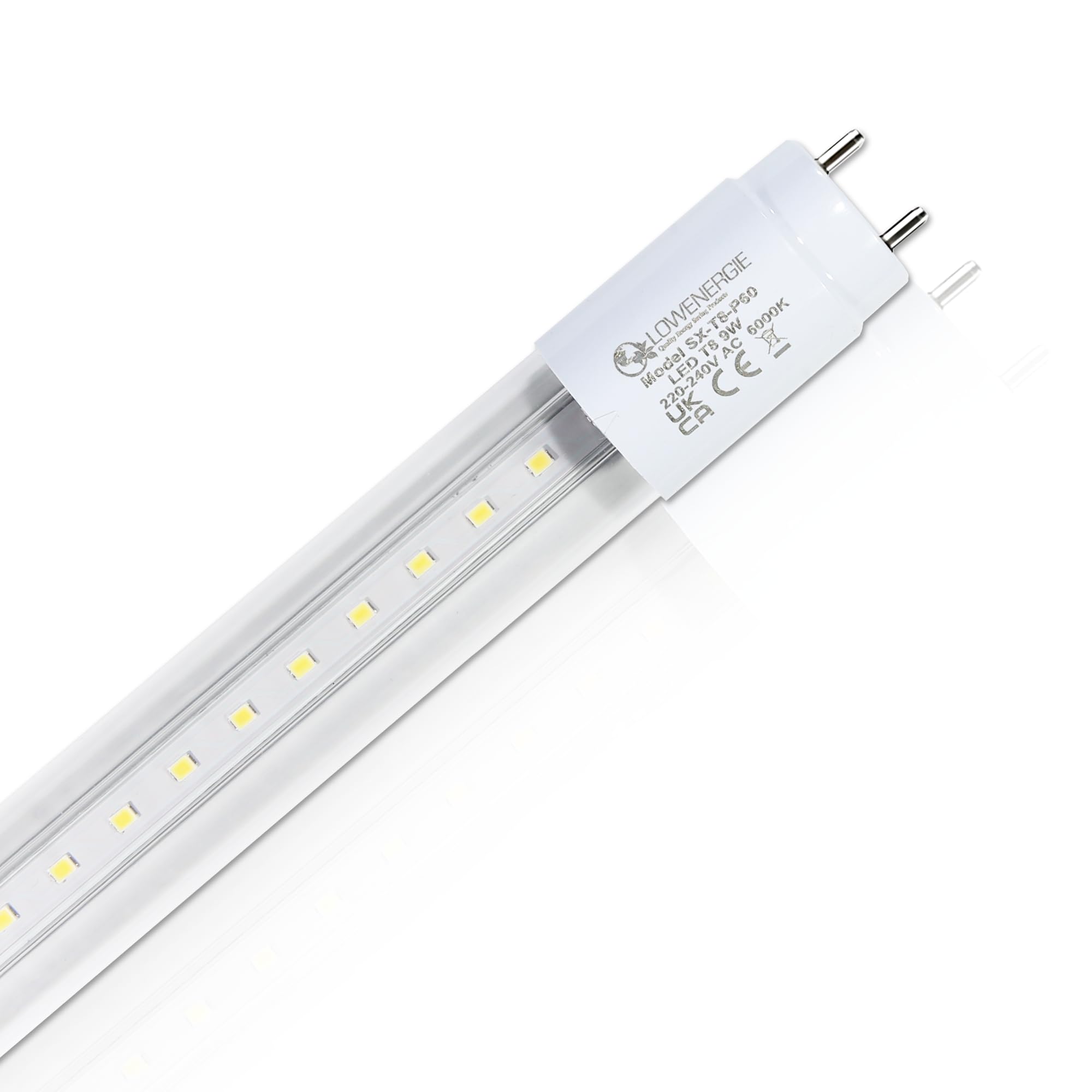 LOWENERGIE LED Tube Light T8 Fluorescent Replacement 2ft High LUX Energy Saving 6000k Clear (4)