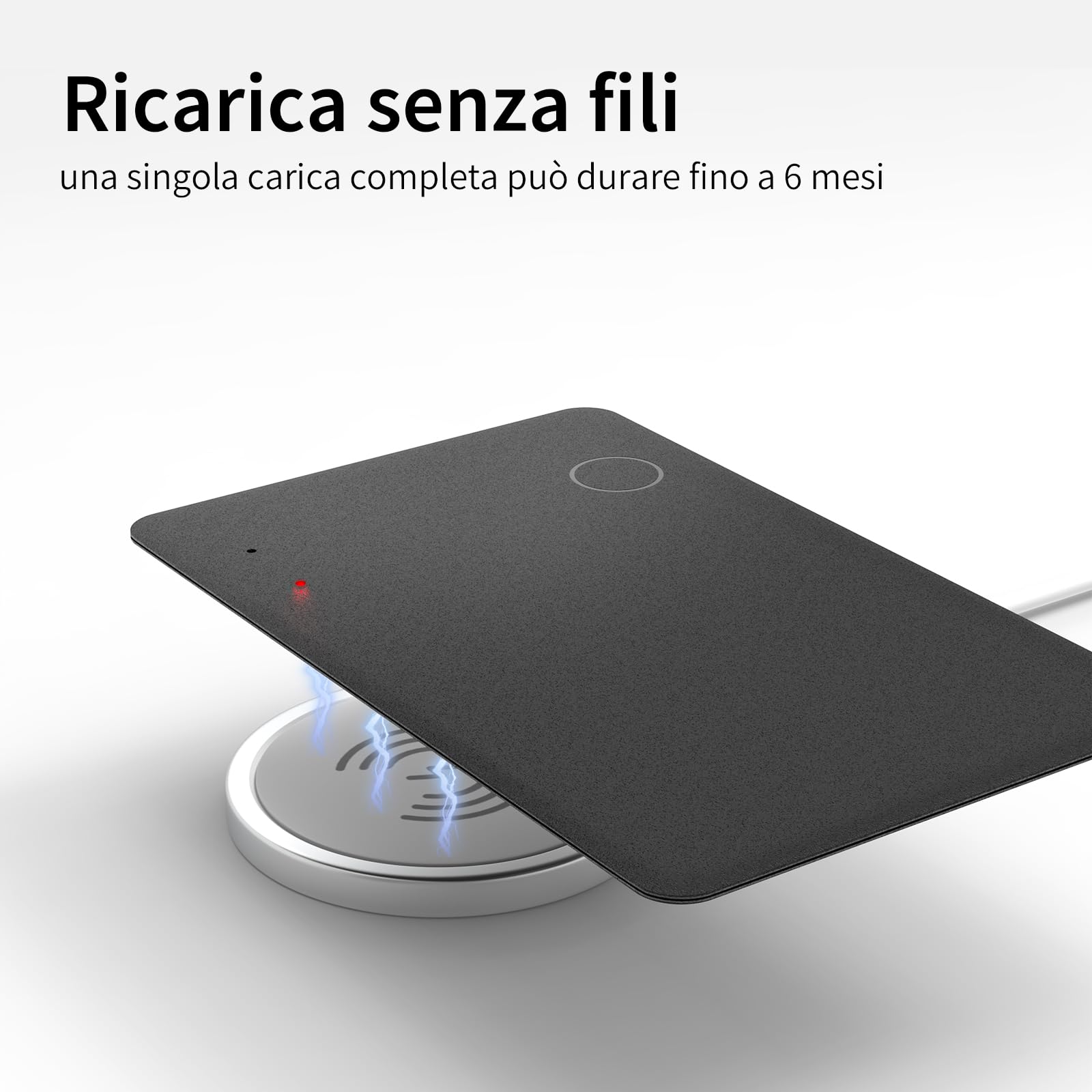 WAFTING Wallet Tracker Card, Ricaricabile senza fili Smart Localizzatore portafoglio compatibile con Apple Dov'è (solo iOS), Air Bluetooth tag Trova Oggetto per etichette per bagagli, Valigia (1 Pack)