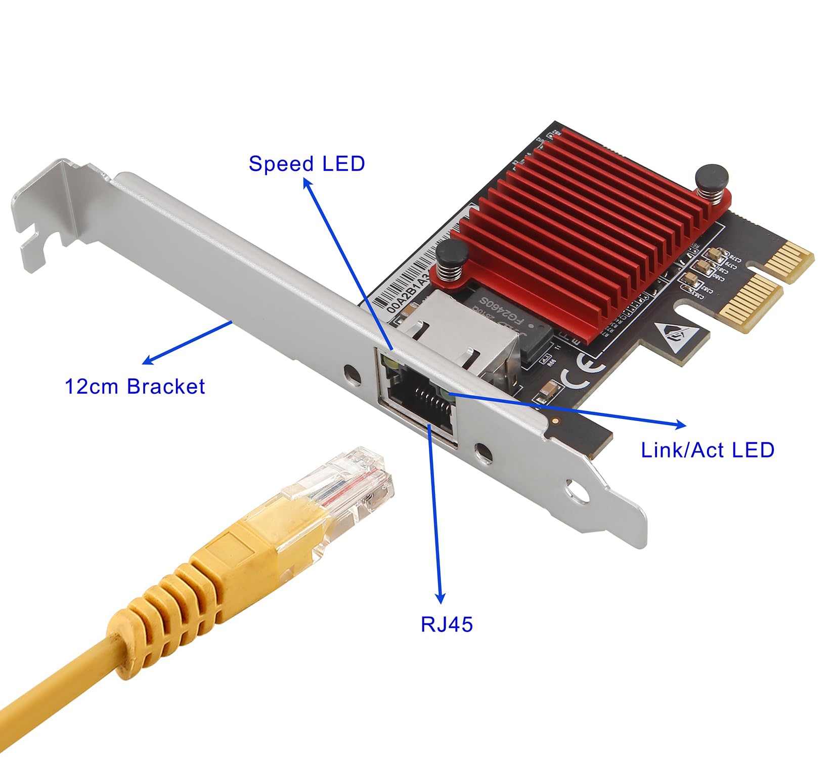 Scheda di rete PCIe da 5 Gbps, scheda Ethernet multi-Gigabit chip RTL8126 (5G/2,5G/1G/100Mbps) PCIe 3.1 X1, controller LAN RJ45 con avvio PXE, staffa a basso profilo per Windows/Linux