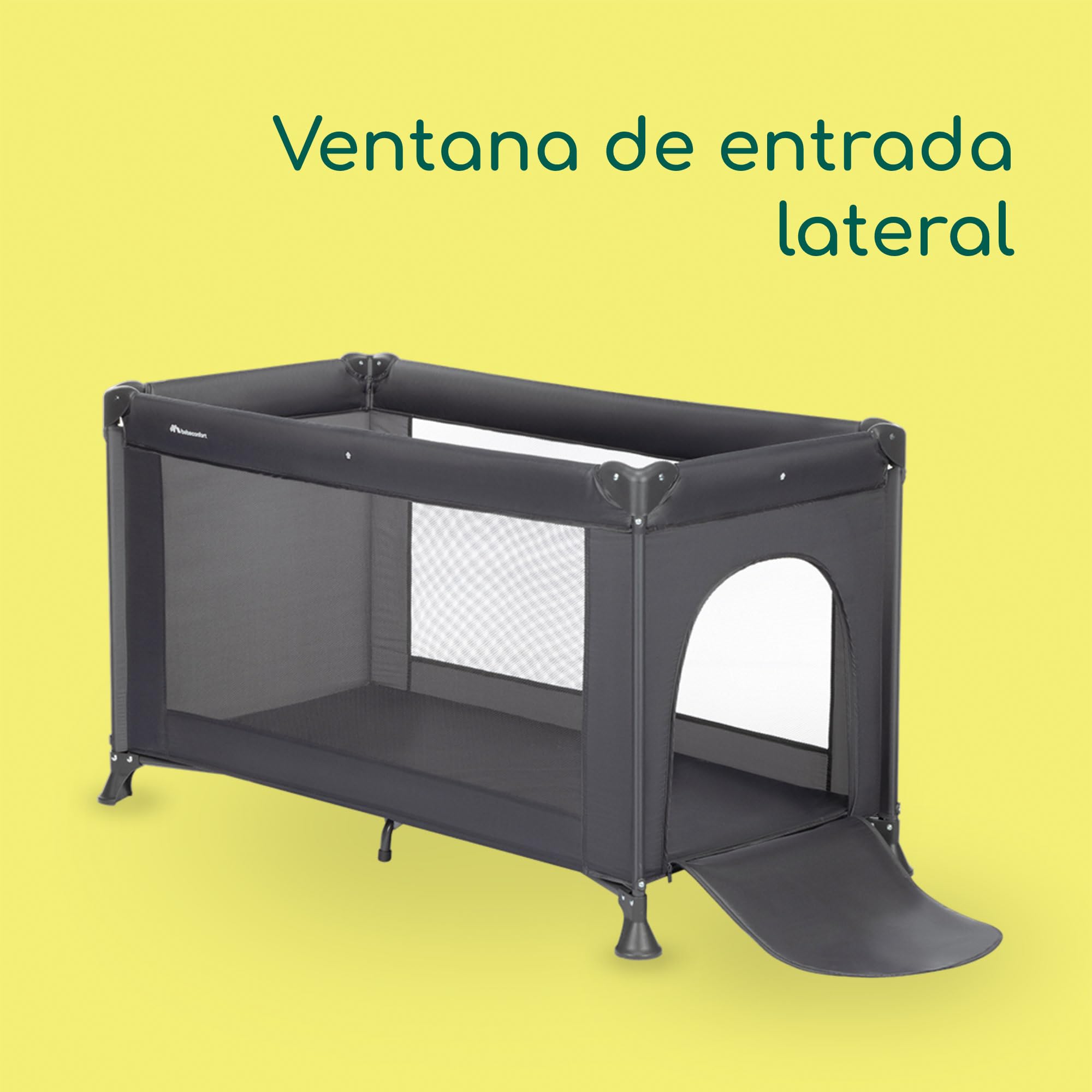 Bebeconfort Sweet Dreams, Cuna de Viaje, 0-3 años (0-15 kg), Cuna de Viaje Ligera y Lista para Viajar, Colchón Grande Acolchado, Ventana de Entrada Lateral, Cierre Compacto fácil, Mineral Graphite