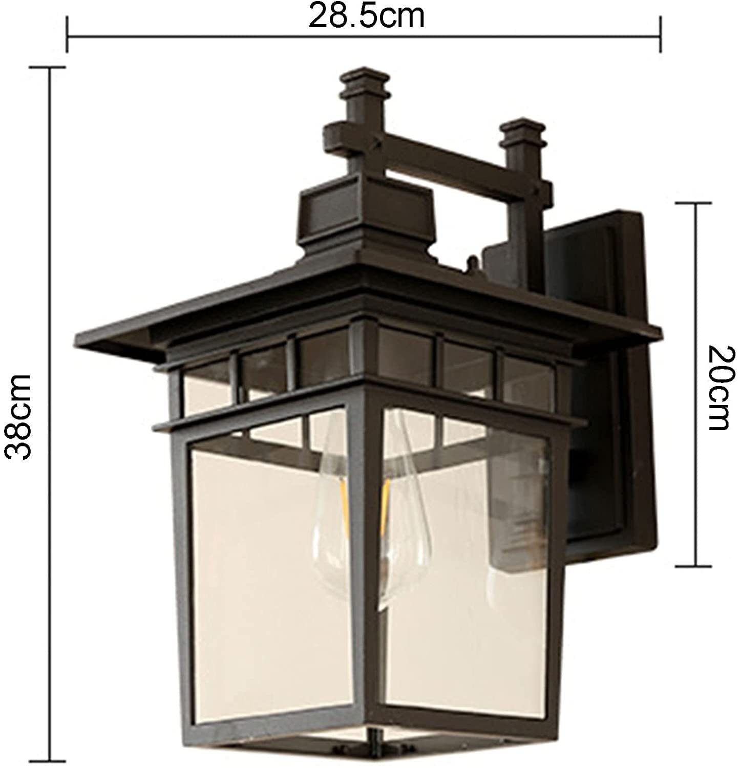 WQHPLMD Antica Luce Sospesa Esterna da Parco, Specchio Finale di Vetro Corazzato IP23 Resistenti all'Alluminio e Anticorrosivo per Stanze Interne e Externe
