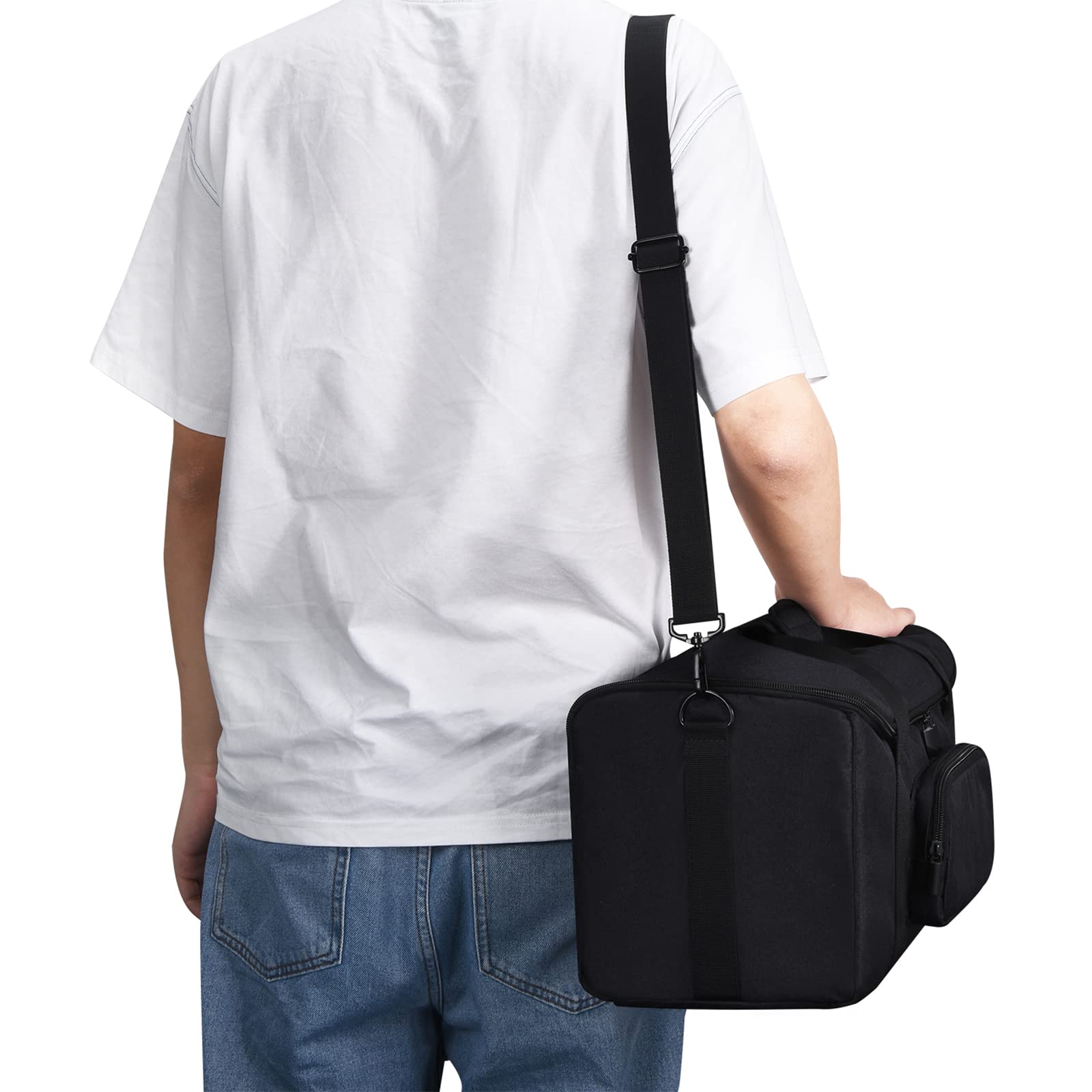 Estuche de Mano para Ultimate Ears HYPERBOOM Altavoz Bluetooth portátil, Bolsa de Hombro Resistente HYPERBOOM, Bolsillos de Almacenamiento adicionales para Accesorios de Cargador (Negro)