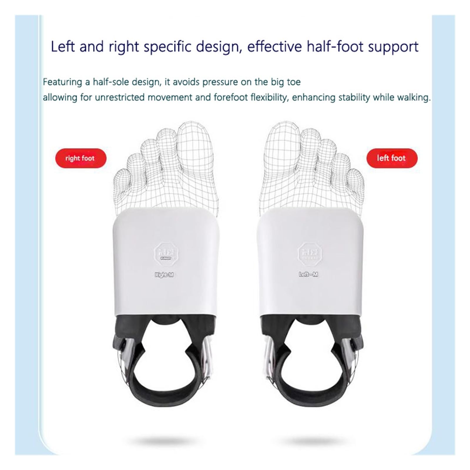 Soporte ajustable para pies – Soporte de tobillo ligero para caminar, cómodo dispositivo ortopédico que se adapta al interior de los zapatos para recuperación de caídas de pies, talla S/M/L/XL