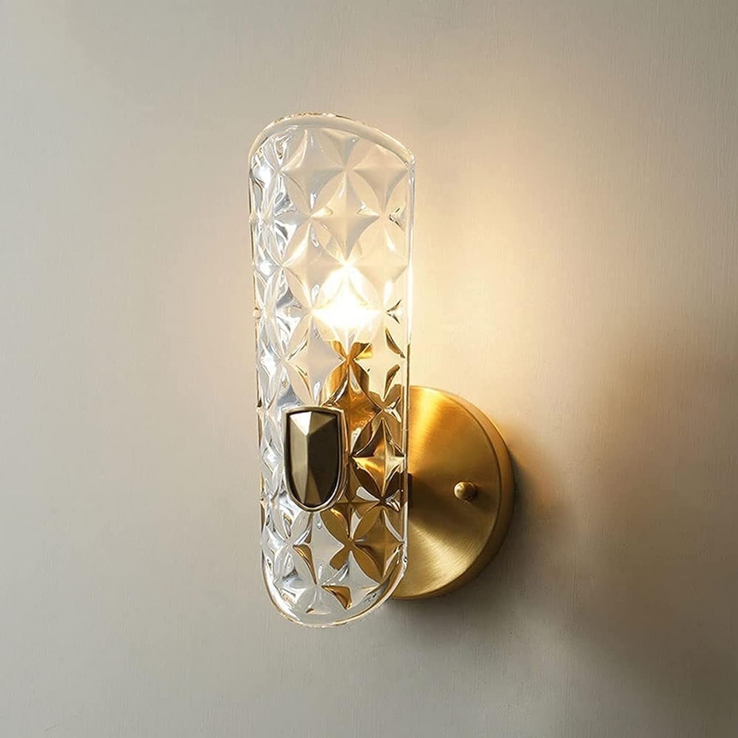 Postmodern - Lámpara de pared de cristal moderna de latón, lámpara de pared para interior, espejo de tocador, sala de estar, restaurante, guardarropa, decoración de pared, luz brillante