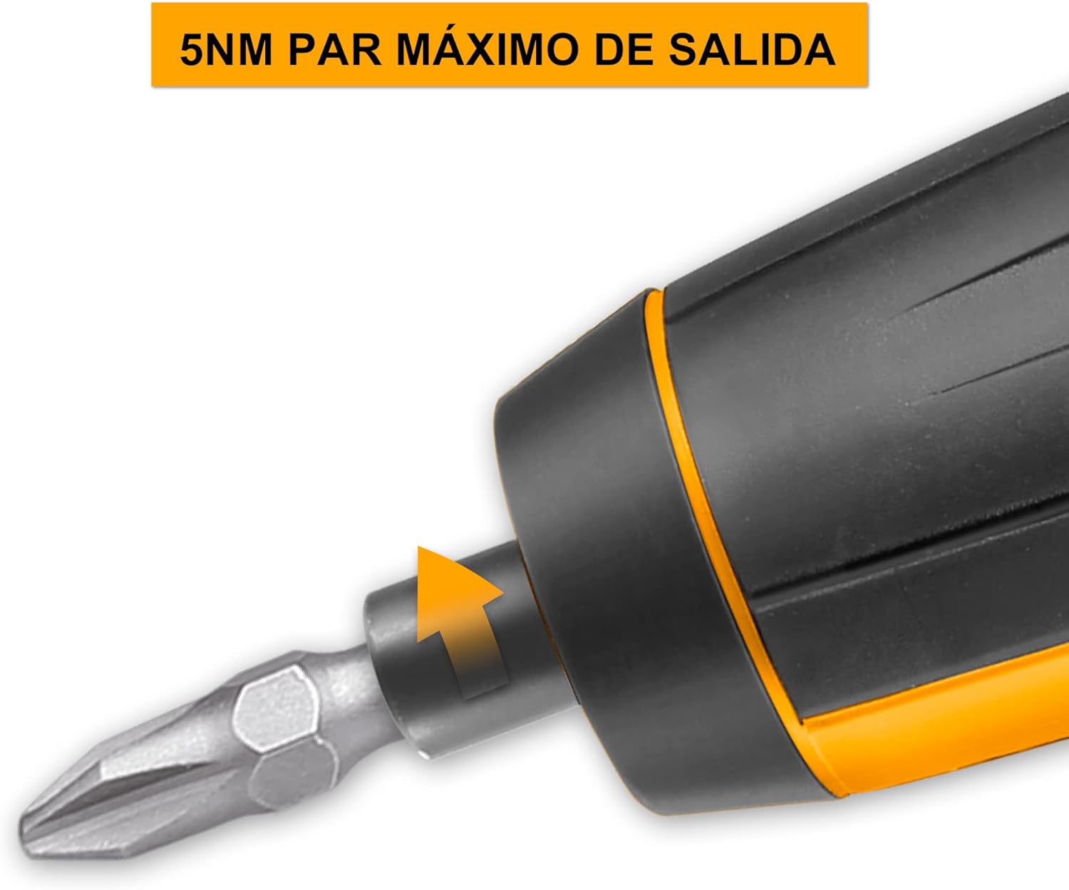 Close-up of screwdriver bit and torque indication