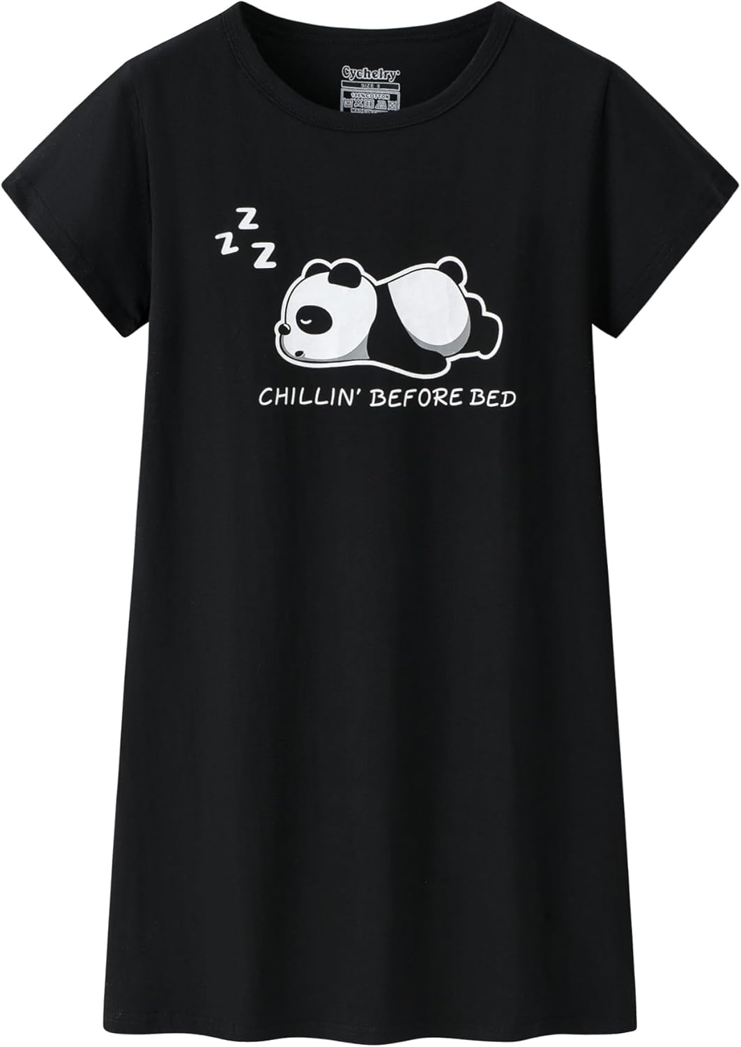 CYCHELRY Teen Girls Nightgowns-Loose Short Sleeve Sleepwear Cute Bear Nightdress Tween Pajamas Size 8-16