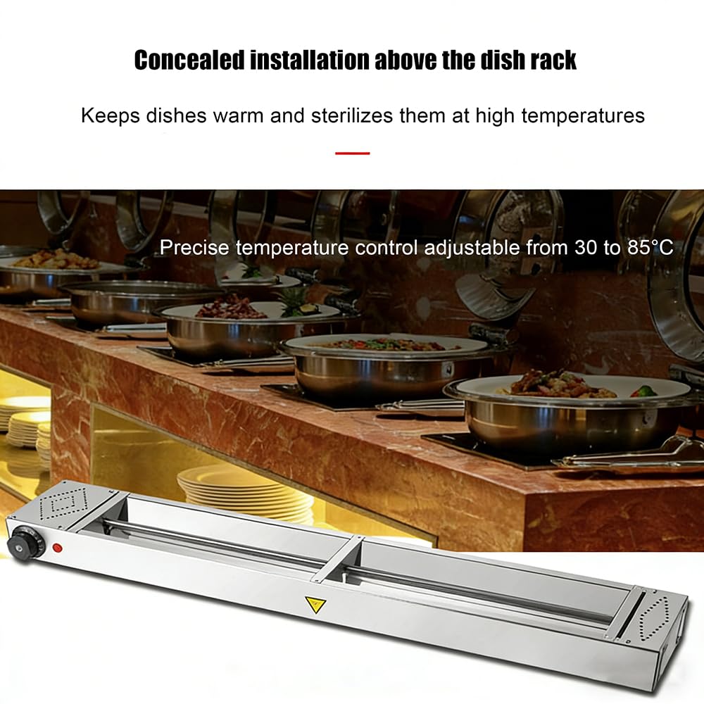 60 90 120 Cm Wisząca Lampa Grzewcza Do żywności, Komercyjna Lampa Grzewcza Ze Stali Nierdzewnej Z Pokrętłem Do Regulacji Temperatury, Bufetu, Kuchni, Użytku Domowego 1Piece-60cm
