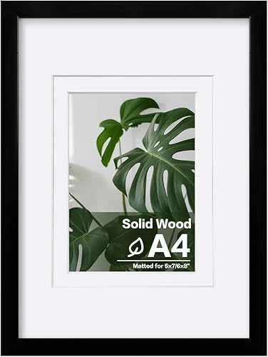 Vista 409 de Egofine Portarretratos de 9 x 12 pulgadas hecho de madera maciza con plexiglás, fotos de 5 x 7/6 x 8 con paspartú o de 9 x 12 pulgadas sin paspartú