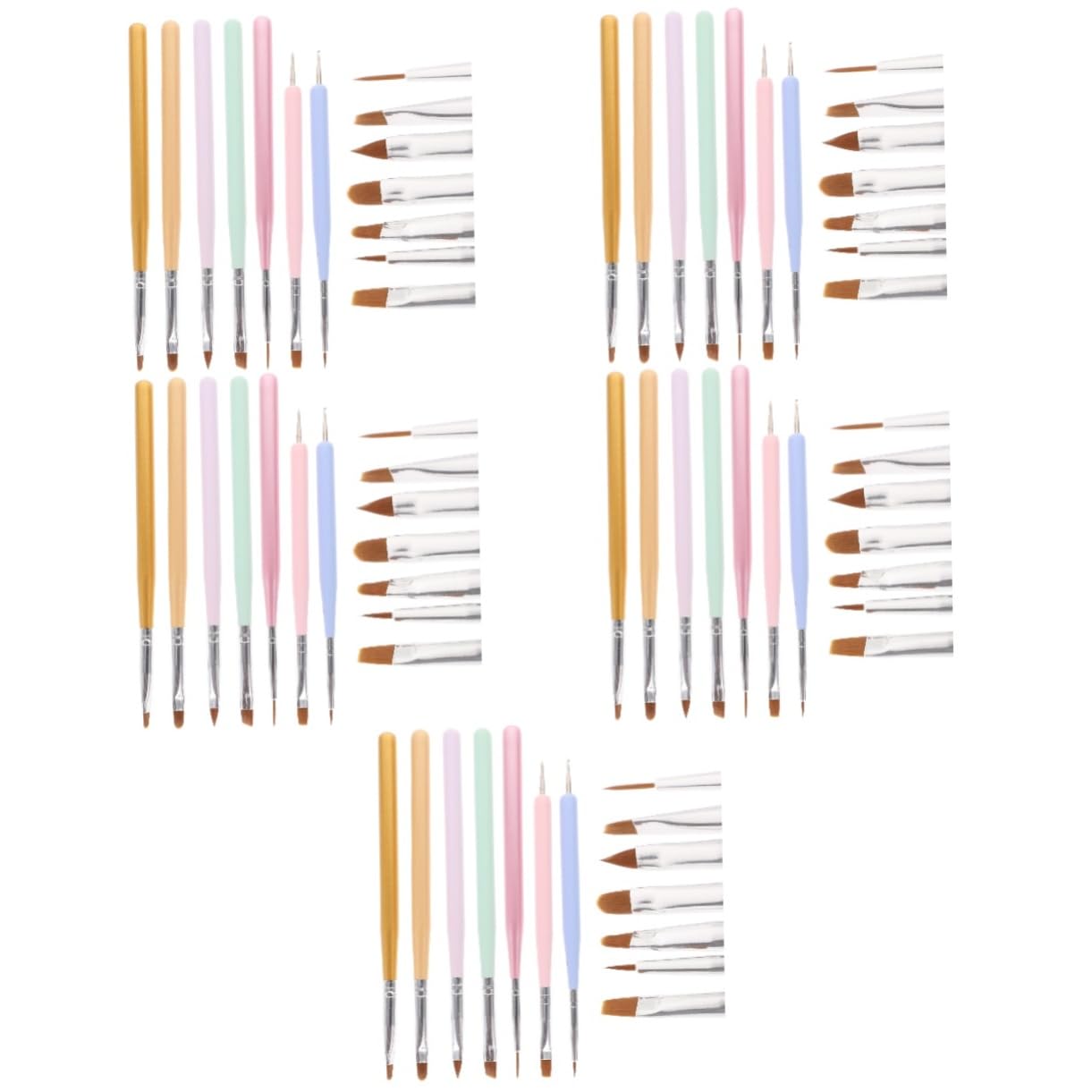 FRCOLOR 35 lápices de uñas de doble cara, puntas de uñas, pinceles para uñas, pintura de uñas, accesorios de bricolaje para herramientas de arte de uñas, accesorios de bricolaje, barra de madera,