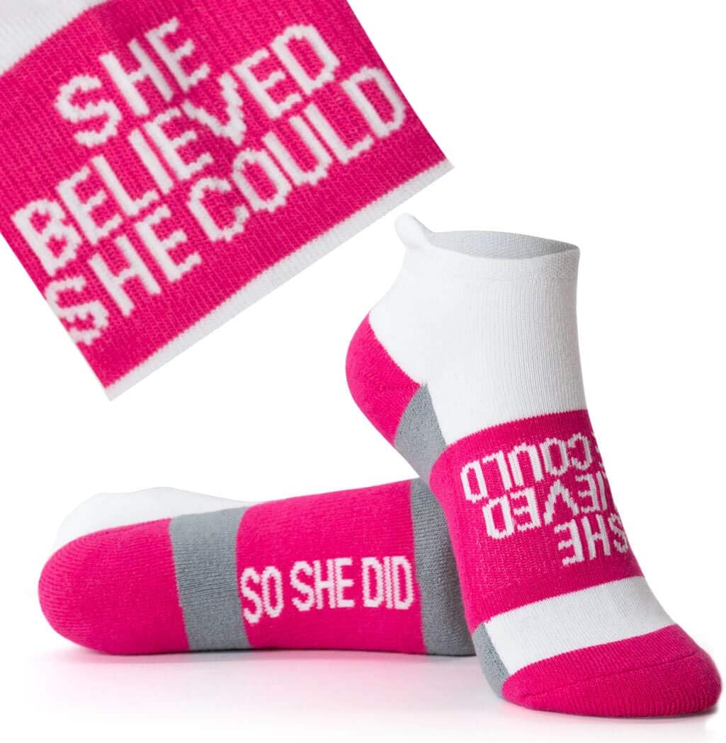Gone For a Run Inspirational Athletic Running Socks Women's Woven Low Cut | Inspirational Slogans | Set of 3 pairs