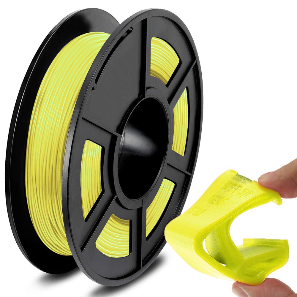 SUNLU TPU Flexible Filament 1.75mm for 3D Printer 500g/Spool Dimensional Accuracy +/-0.03mm, Yellow
