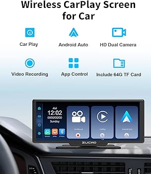 Amazon.com: 10.26 Inch Wireless CarPlay Screen for Car, Apple
