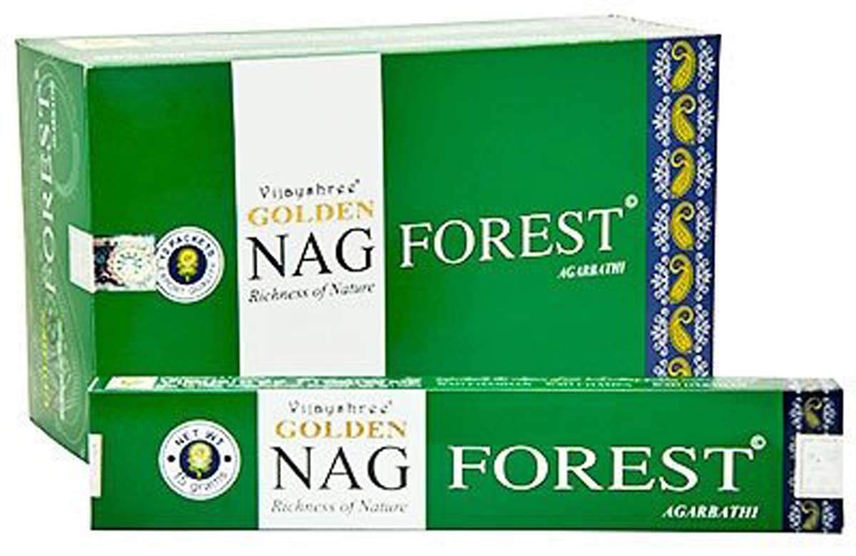 Indian Fashion Hut Forest Golden Nag Incense Sticks Agarbatti Indian Natural Fragrance Hand Rolled Pack Of 6