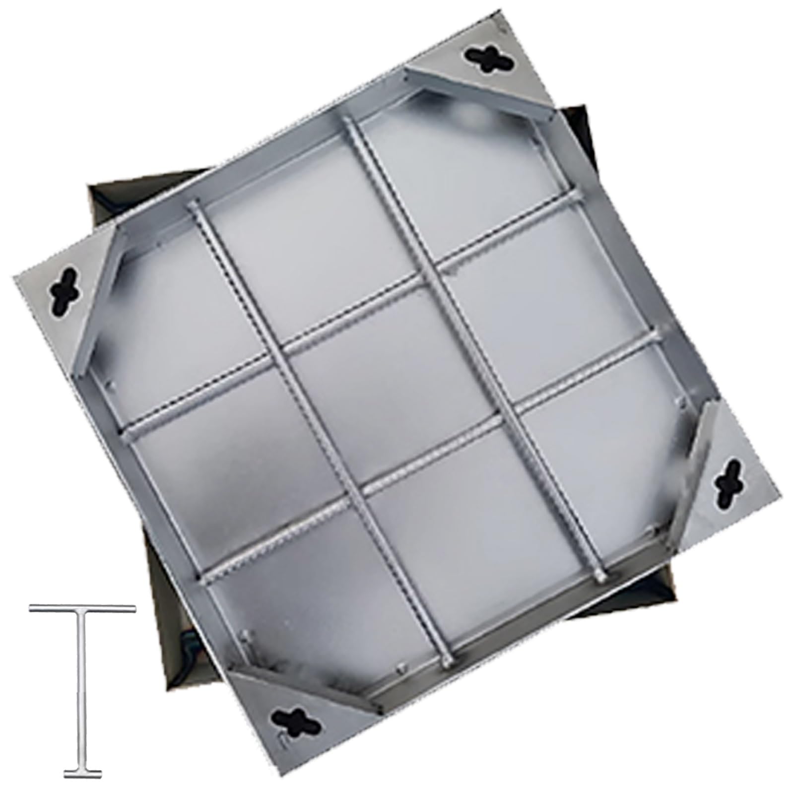 Couvercle de fosse septique encastré en inox pour terrasse et jardin moderne