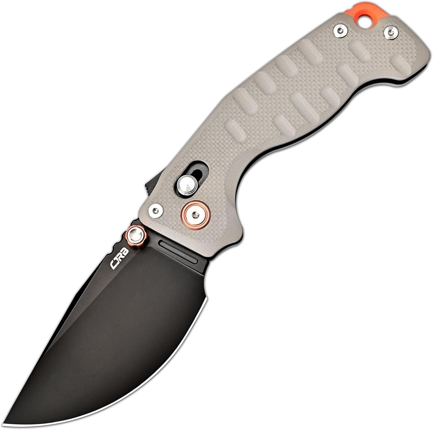 CJRB Doubletap Folding Knife, 3.86” D2 Black PVD Steel Blade with Recoil Lock V2, G10 Handle Pocket Knife for Men Women Camping Hiking Tactical Knife, J1970 Desert