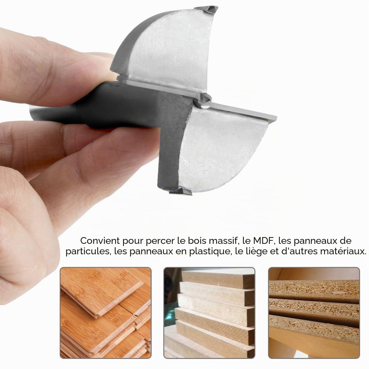 LAOYE 10 Pcs Mèche Bois 15-60mm Carbure Foret Meche à Façonner Fraise Perceuse 15mm 20mm 25mm 30mm 35mm 40mm 45mm 50mm 55mm 60mm
