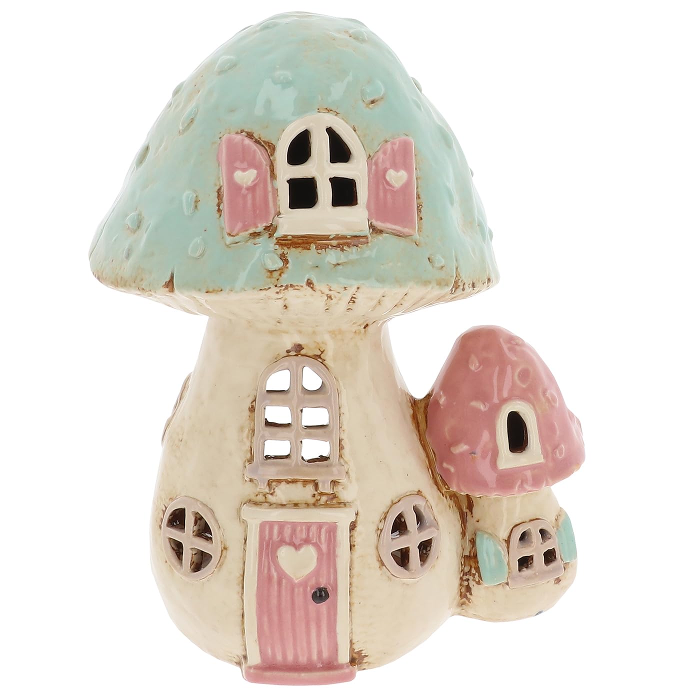 Shudehill Giftware Village Pottery Ceramic Fantasy Houses - Pumpkin, Squash, Toadstool & More! (Toadstool Double House)