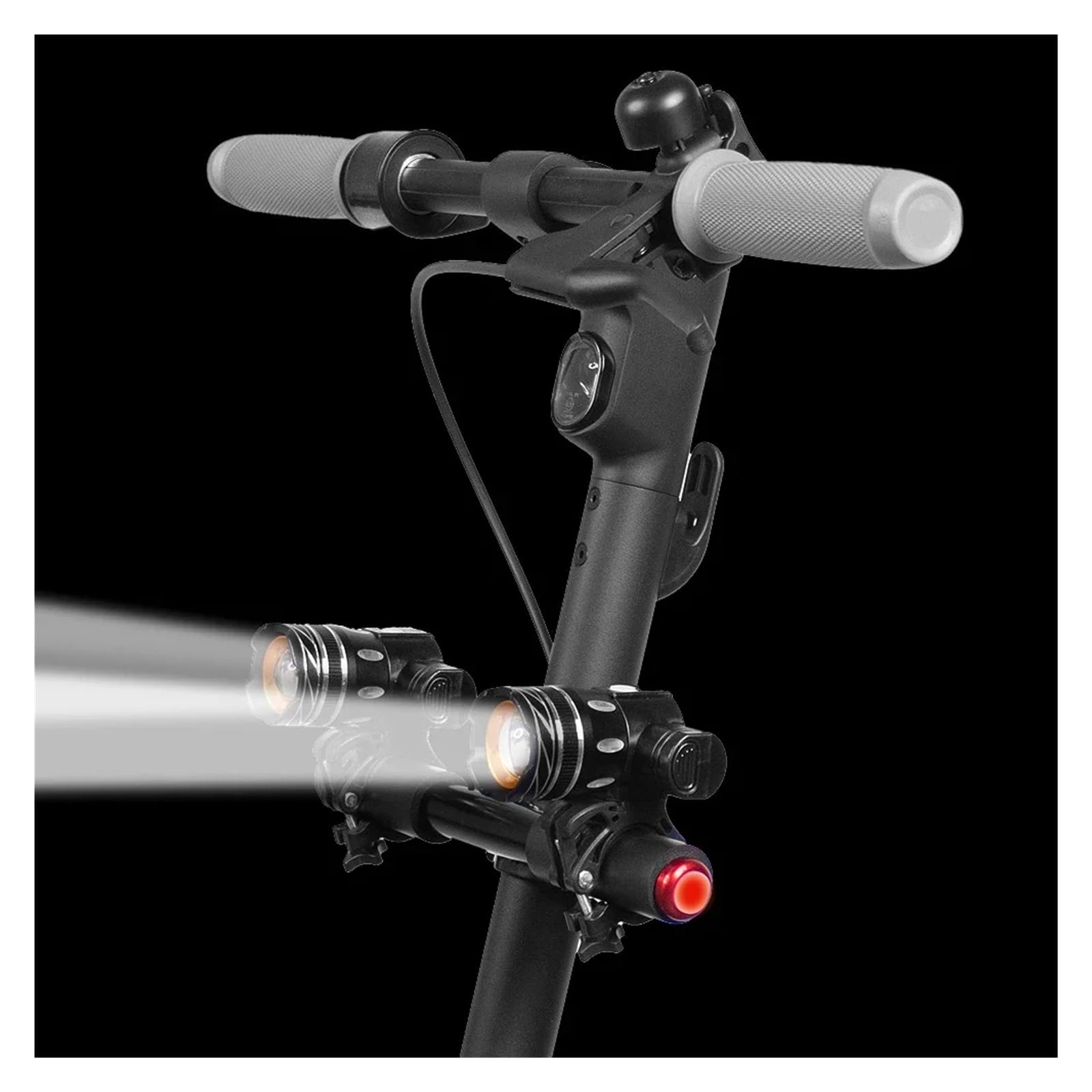 Luci Anteriori Torcia LED Scooter Elettrico Faro Ricaricabile Tramite USB Compatibile con Ninebot F20 F30 F40 Lampada di Sicurezza for Ciclismo con Zoom(1Set)