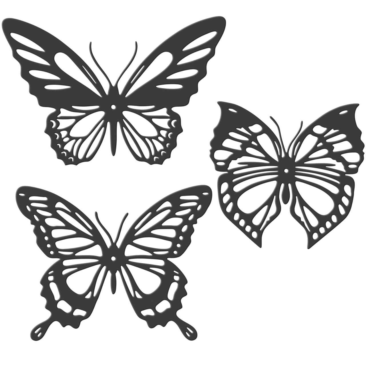 Gatuida Butterfly Ornaments Decorations: 3pcs Wrought Iron Butterfly Wall Hanging Decor Black Wall Art for Nursery Living Room and Window Home Decor