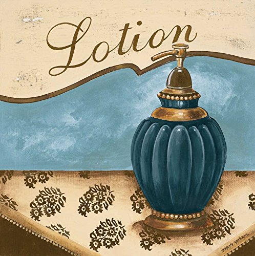 Impresión artística sobre papel mate, 220 g, accesorios de baño IV Gorham Gregory, imagen cuadrada vintage, azul, marrón, crema, bronceado, blanco, accesorio de baño, impresión artística de 53 x 53 cm