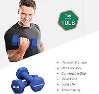 Vista 2 de Pares de pesas de mancuernas – Mancuernas de neopreno para ejercicio y fitness para equipo de gimnasio en casa y juegos de mancuernas ajustables