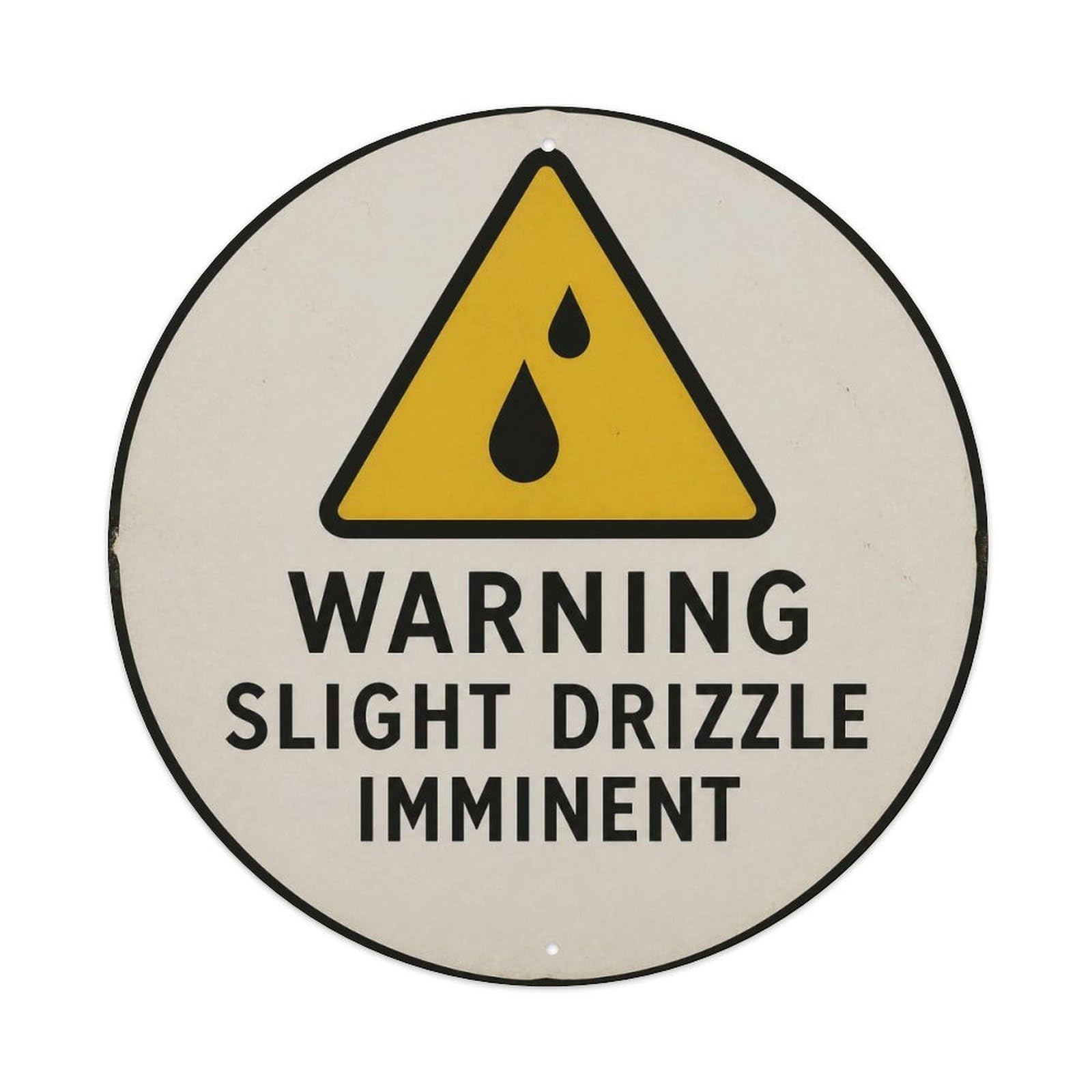 Olyhtr 8X8inch Classic Style Illustration Style Weather Humor British Witty Notice Metal Tin Sign