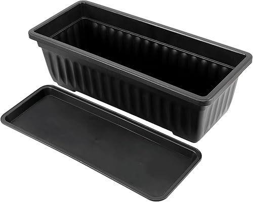 Miniatura 5 de JOIKIT Maceta de plástico negro de 17 pulgadas, 6 paquetes, buen drenaje, uso en interiores y exteriores, para jardín, ventana, patio, balcón