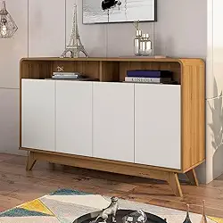 Buffet Aparador Retrô 4 Portas Eccos Nature/off White