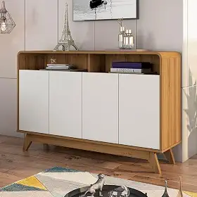 Buffet Aparador Retrô 4 Portas Eccos Nature/off White