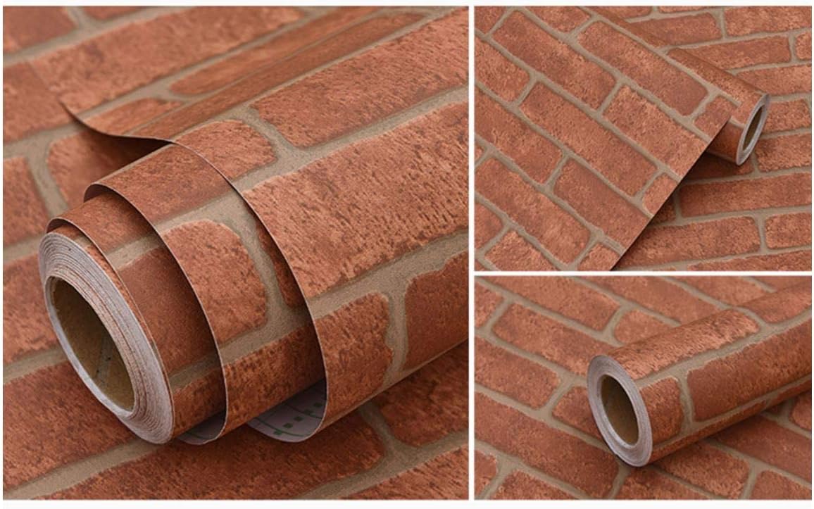 Wallpaper Rolls for Walls 3D Vintage Wallpaper Stone Brick Effect Tumbled Brick Mortar Tuscan by The Yard Stone Brick Wall (Stone Brick - 6710)