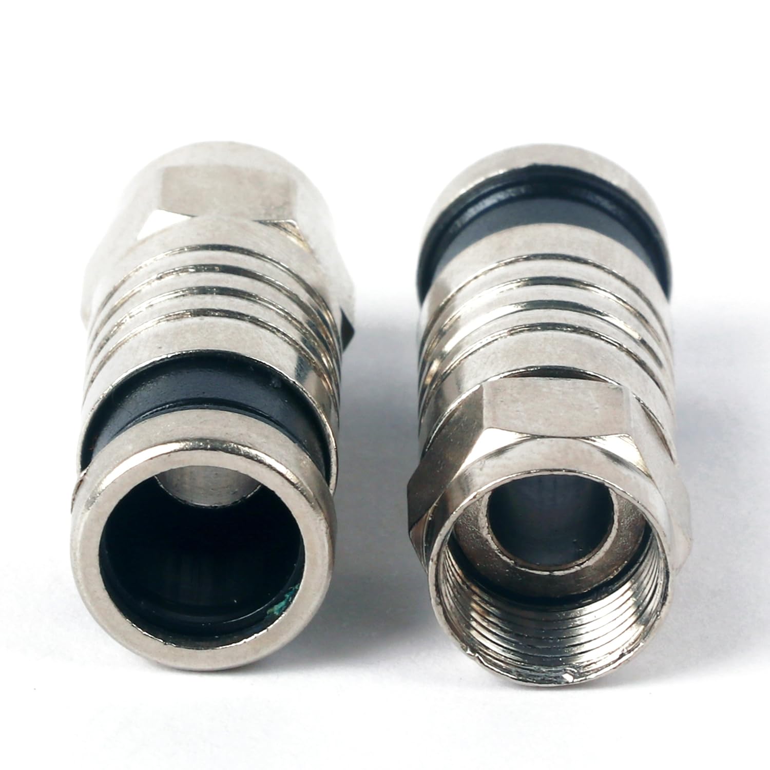 25x F-Type RG6 Kompressionsstecker Adapter - Aus Kupfer, Für Satelliten- & Kabel-TV