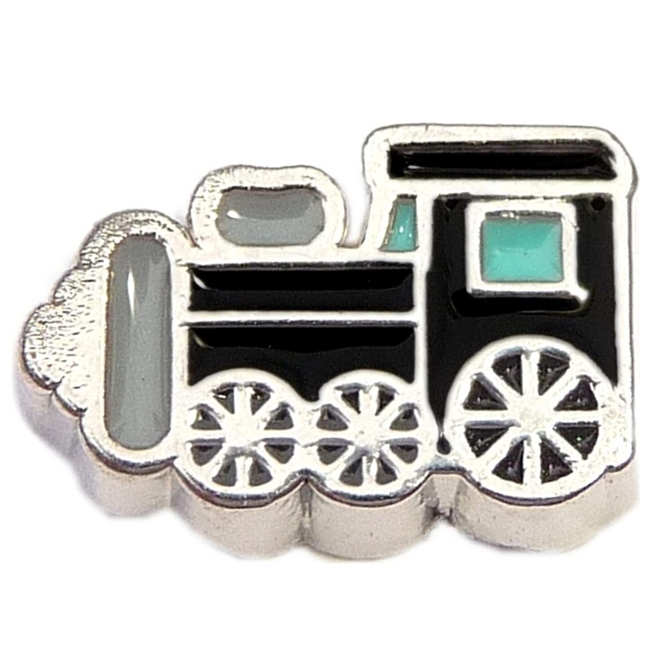 NewCharmsTrain Engine Floating Locket Charm