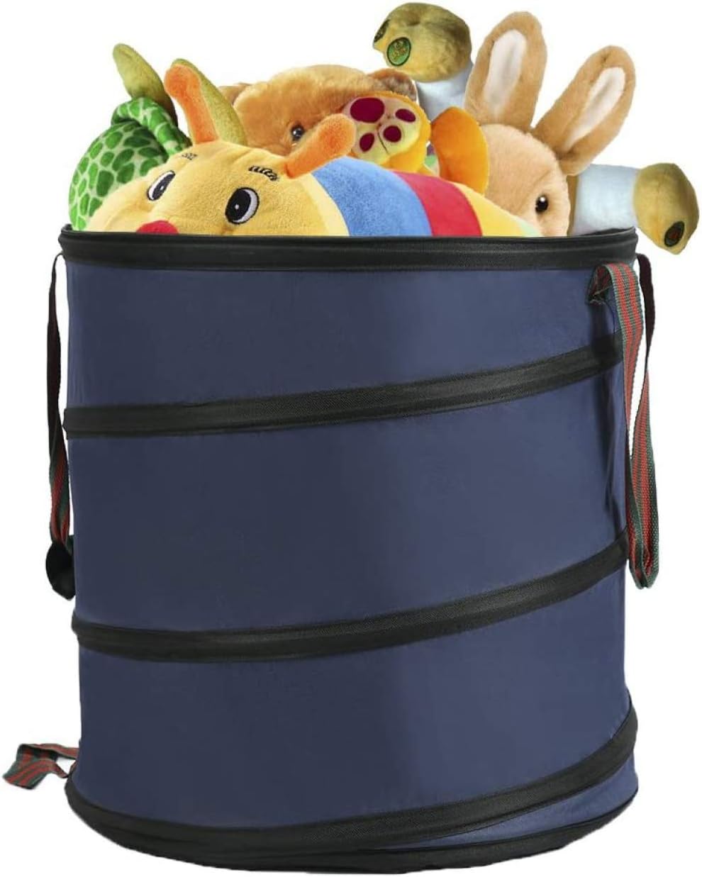 qiuqiu Pop Up Garden Bags, Reusable Gardening Waste Bag, Collapsible Garden Bin with Spring Bucket - Portable Yard Waste Bags Lawn Leaf Laundry Bag-Blue