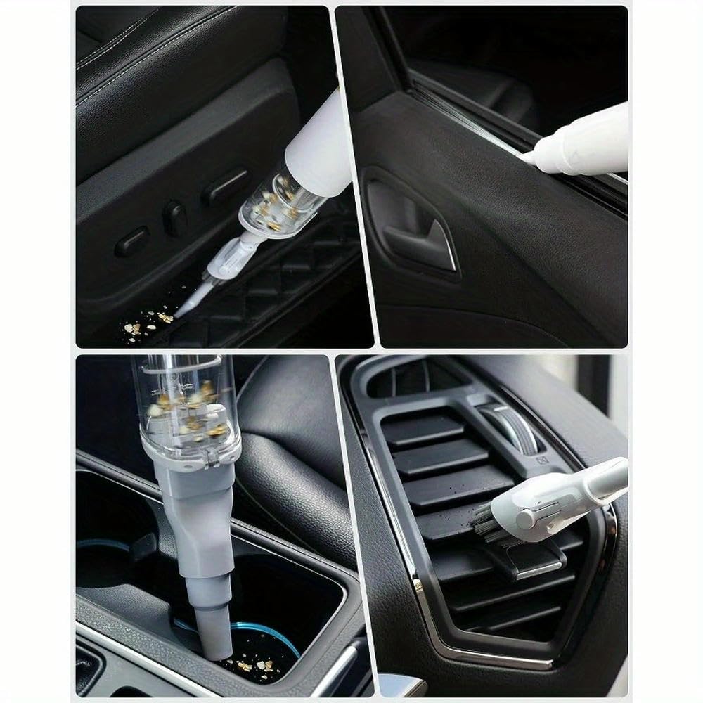Aspiradora de Coche inalámbrica SYJYM Recargable, función de soplador de aspiradora de Mano de Doble filtración, Carga rápida USB-C para el hogar y el Coche