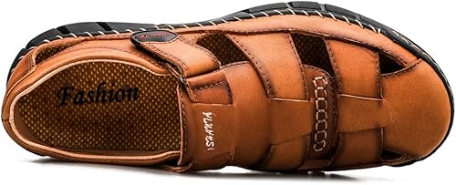 Miniatura 2 de Honeystore Sandalias huecas con punta cerrada para hombre Zapatos de cuero de talla grande Casual