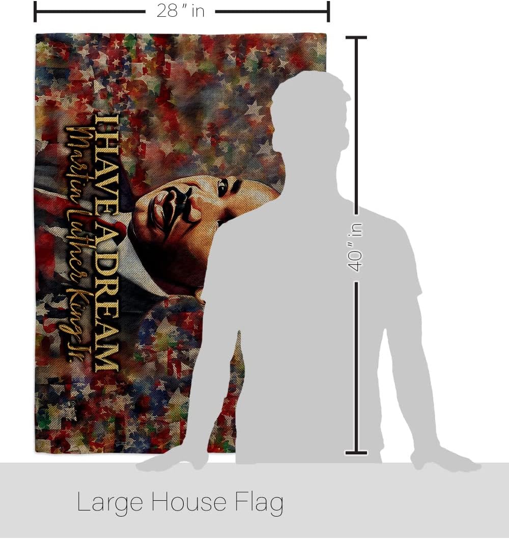 I Have A Dream Decorations Home Decor Burlap Banner Room Wall Art Patio Porch Lawn Garden Flag Pole Outdoor Tapestry Yard Signs Black History Month African American Heritage Gifts Made In USA