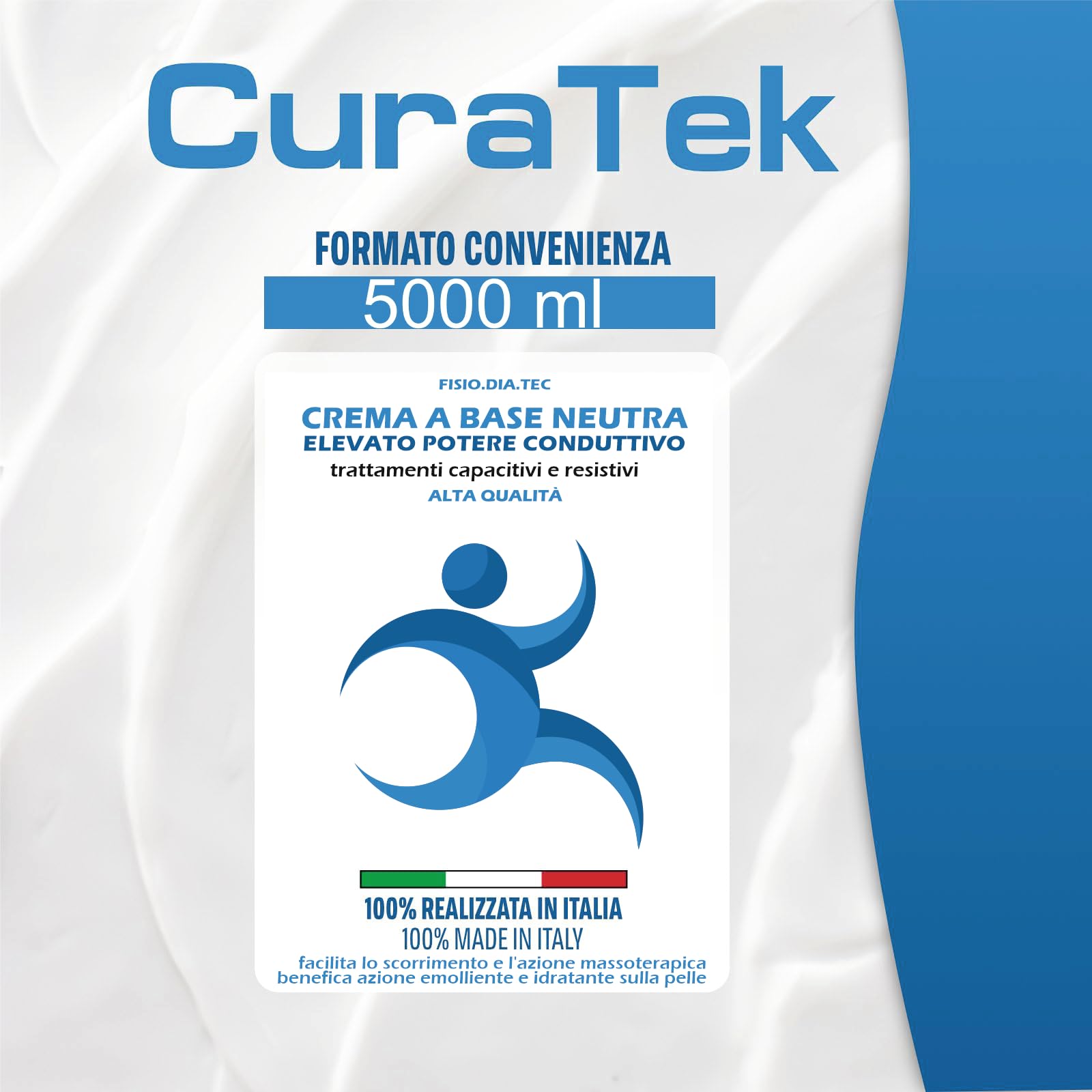 Crema Conduttrice per Trattamenti professionali, 5 Lt,Tecarterapia e Massaggio - Radiofrequenza - CuraTek