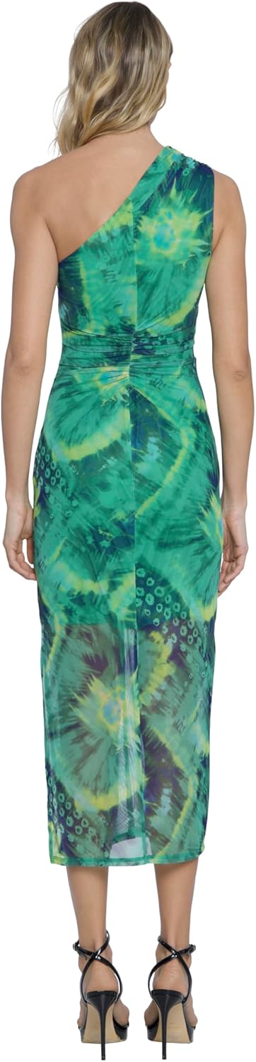 Donna Morgan Womens One-Shoulder Keyhole Midi Dress for Women | Formal & Cocktail Dresses for Women - Image 3